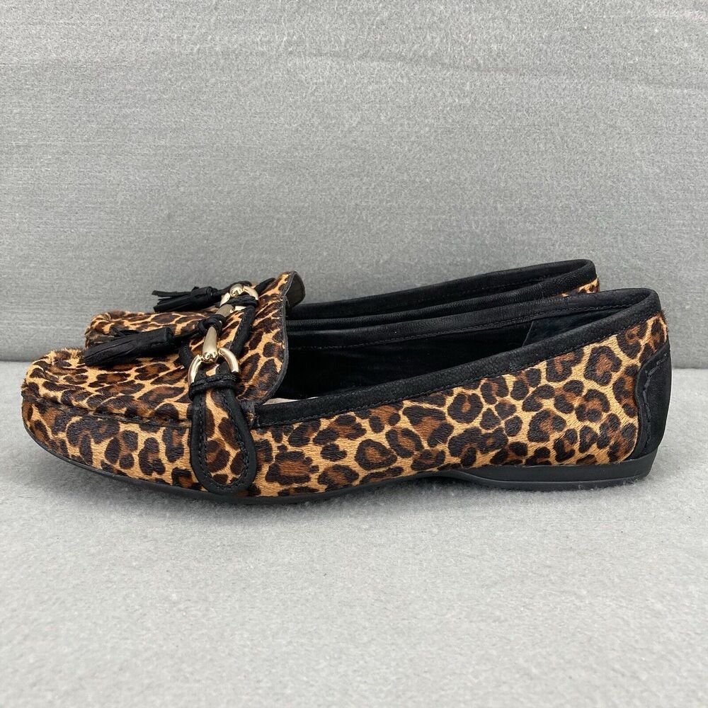 Alex Marie Shoes Womens 7.5 M Animal Print Casual Slip On Flats Brown Loafer
